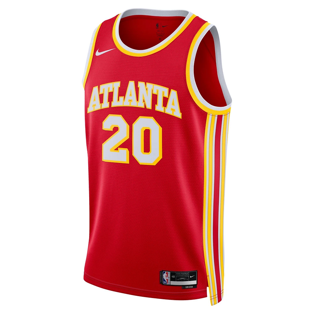 Maillot Nike Swingman John Collins rouge Atlanta Hawks unisexe - Édition Icon