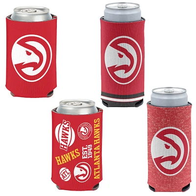 WinCraft Atlanta Hawks Slim et 12 oz. Ensemble de 4 refroidisseurs de canettes