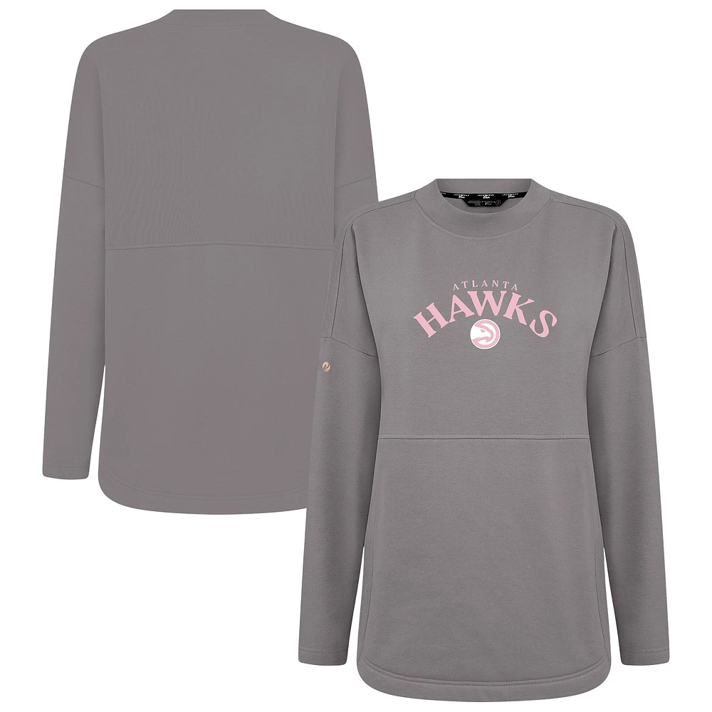 Women's Levelwear  Gray Atlanta Hawks Mother's Day Beaudry Arched Pullover Sweatshirt