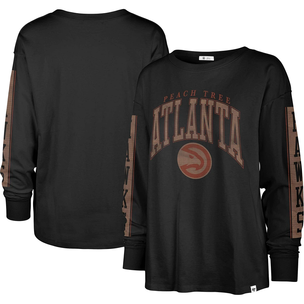 Women's '47 Black Atlanta Hawks City Edition SOA Long Sleeve T-Shirt