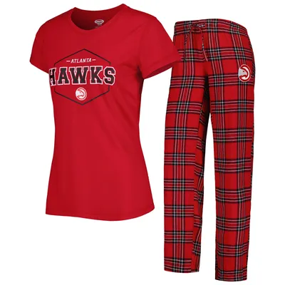 Atlanta Hawks Concepts Sport Women's Badge T-Shirt & Pajama Pants Sleep Set - Red/Black