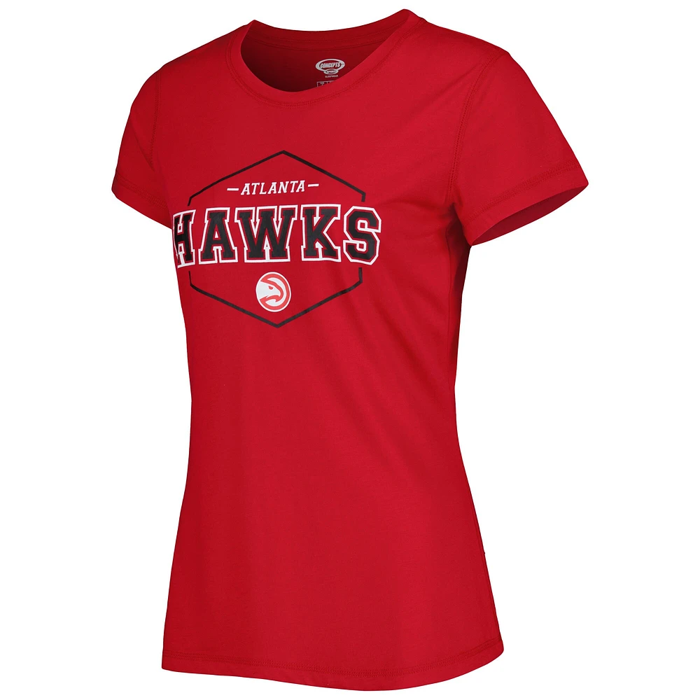 Concepts Sport T-shirt et pantalon de pyjama Atlanta Hawks Badge rouge/noir pour femme