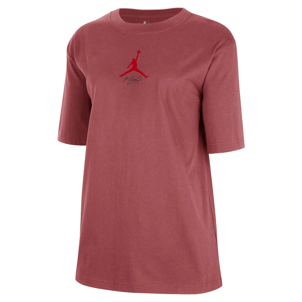 Women's Jordan Brand  Red Atlanta Hawks Courtside Statement Edition Boyfriend T-Shirt