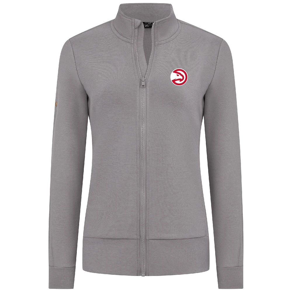 Veste zippée intégrale grise Atlanta Hawks Shine pour femme Levelwear