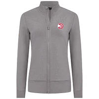 Veste zippée intégrale grise Atlanta Hawks Shine pour femme Levelwear
