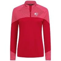 Women's Levelwear Red Atlanta Hawks Classic Stripes Quarter-Zip Top
