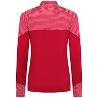 Women's Levelwear Red Atlanta Hawks Classic Stripes Quarter-Zip Top