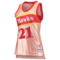 Women's Mitchell & Ness Dominique Wilkins Pink Atlanta Hawks 75th Anniversary Rose Gold 1986 Swingman Jersey