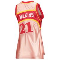 Women's Mitchell & Ness Dominique Wilkins Pink Atlanta Hawks 75th Anniversary Rose Gold 1986 Swingman Jersey