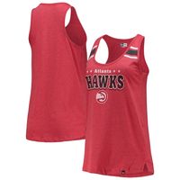 Women's New Era Red Atlanta Hawks Scoop-Neck Racerback Tank Top