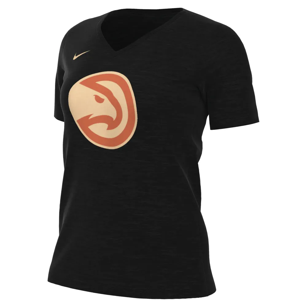 T-shirt essentiel à encolure en V pour femme Nike Atlanta Hawks 2022/23 City Edition noir