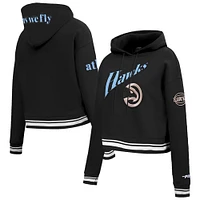 Women's Pro Standard Black Atlanta Hawks 2024/25 City Edition Cropped Pullover Hoodie