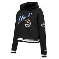 Women's Pro Standard Black Atlanta Hawks 2024/25 City Edition Cropped Pullover Hoodie
