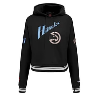 Women's Pro Standard Black Atlanta Hawks 2024/25 City Edition Cropped Pullover Hoodie
