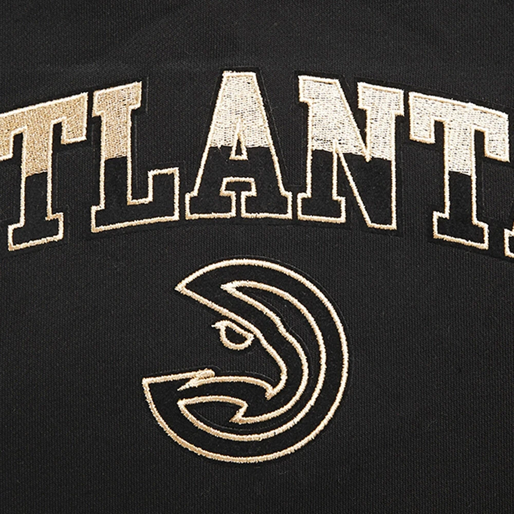 Sweat-shirt court Pro Standard noir Atlanta Hawks Glam pour femmes