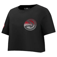 T-shirt court et boxy noir Atlanta Hawks Jewels Pro Standard pour femme