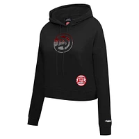 Women's Pro Standard Black Atlanta Hawks Jewels Cropped Pullover Hoodie