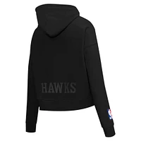 Women's Pro Standard Black Atlanta Hawks Jewels Cropped Pullover Hoodie