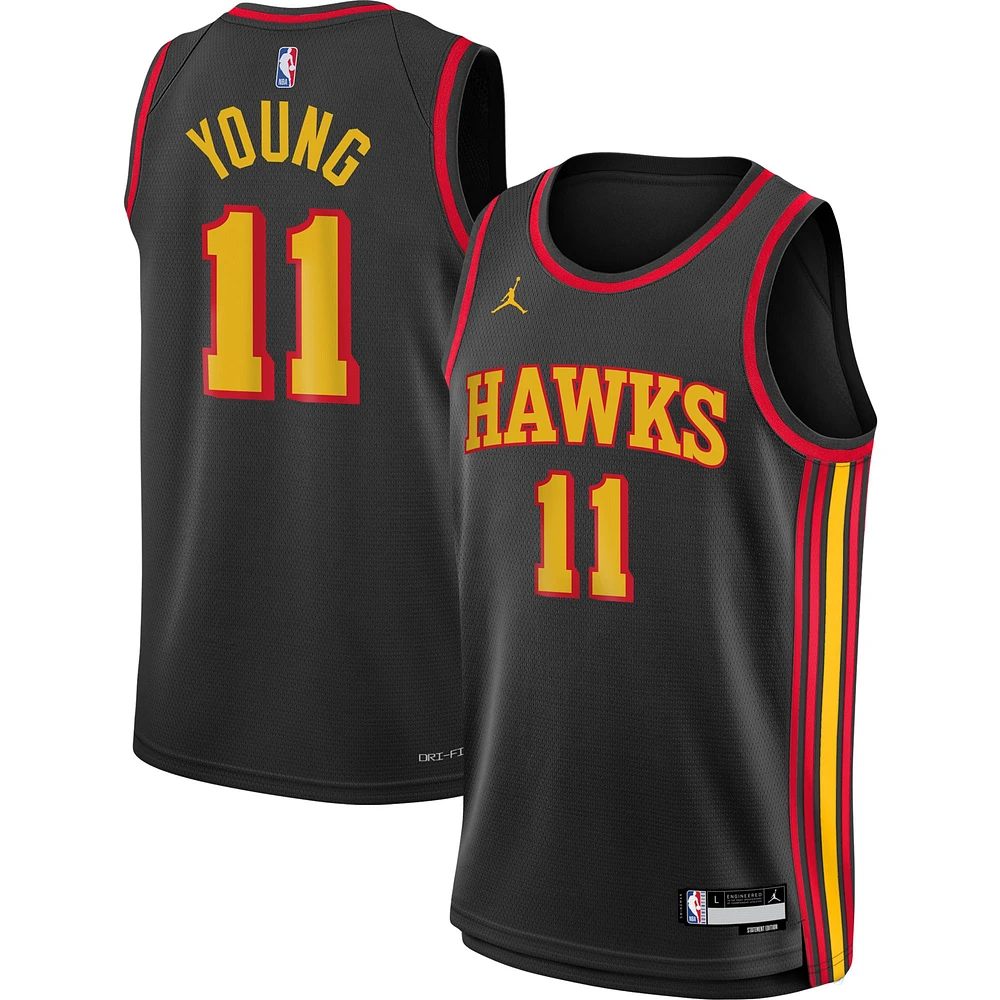 Youth Jordan Brand Trae Young Black Atlanta Hawks Swingman Jersey - Statement Edition