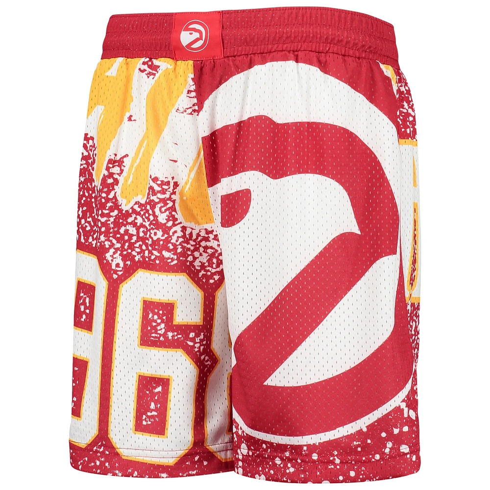 Youth Mitchell & Ness Red Atlanta Hawks Hardwood Classics Jumbotron Shorts