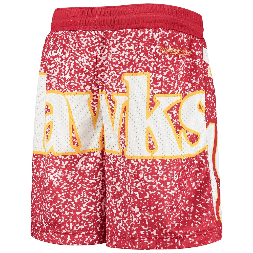 Youth Mitchell & Ness Red Atlanta Hawks Hardwood Classics Jumbotron Shorts