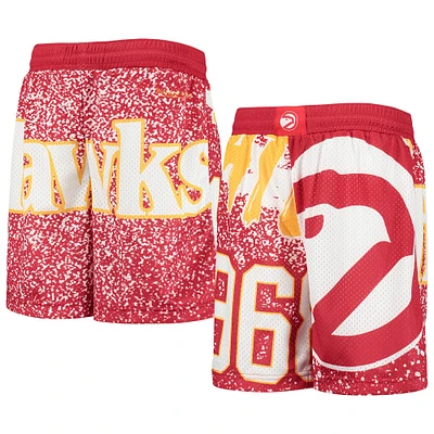 Youth Mitchell & Ness Red Atlanta Hawks Hardwood Classics Jumbotron Shorts