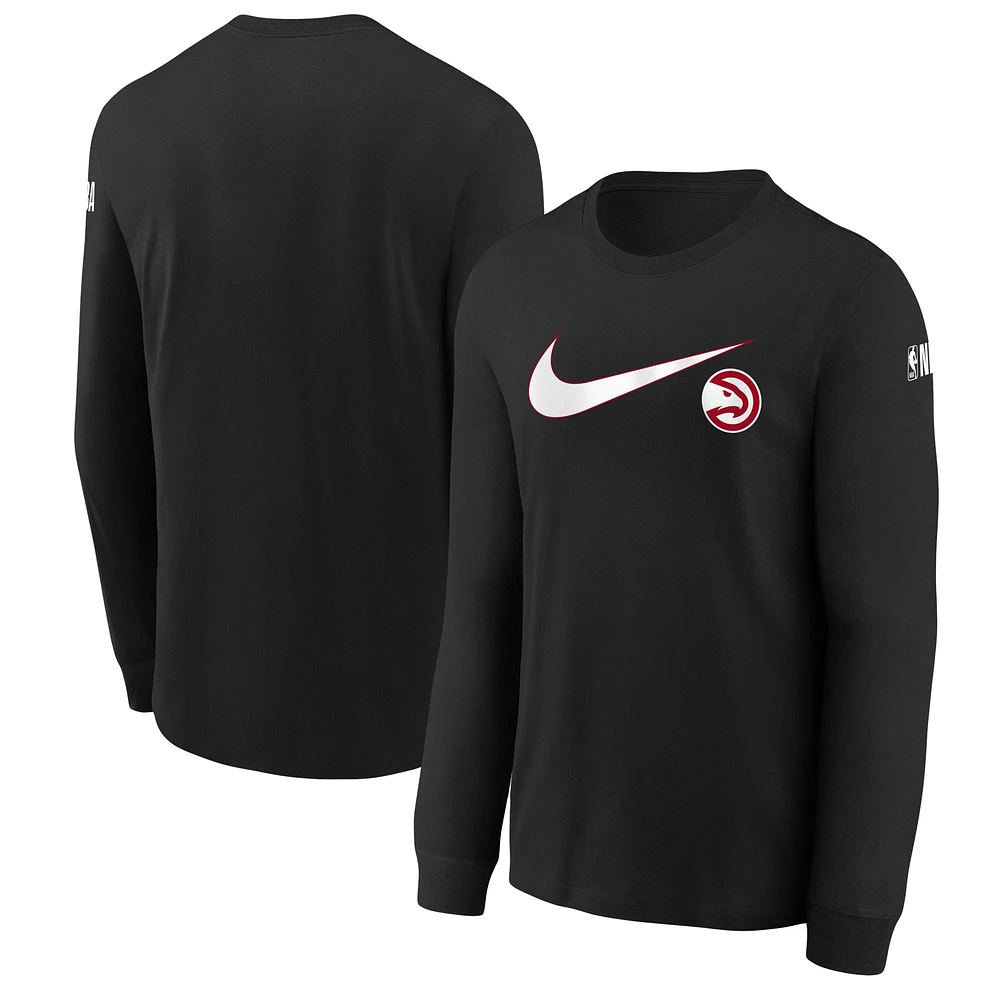 Youth Nike Black Atlanta Hawks Swoosh Long Sleeve T-Shirt