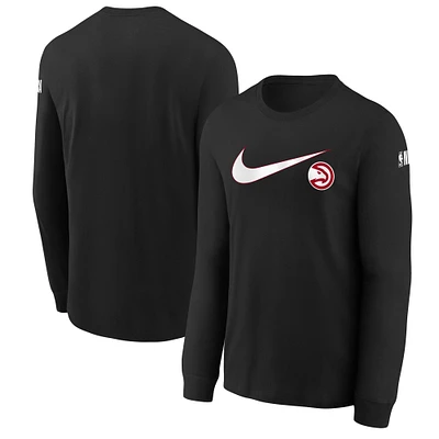 Youth Nike Black Atlanta Hawks Swoosh Long Sleeve T-Shirt