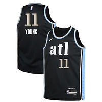 Maillot Nike Trae Young noir Atlanta Hawks Swingman Replica pour jeune - Édition Ville