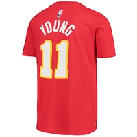 T-shirt de performance avec nom et numéro Nike Trae Young Atlanta Hawks pour jeune, rouge