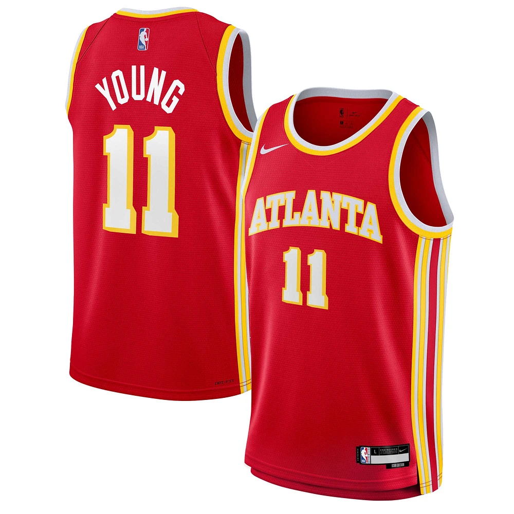 Maillot Nike Trae Young Swingman des Atlanta Hawks rouge pour jeune - Édition Icon