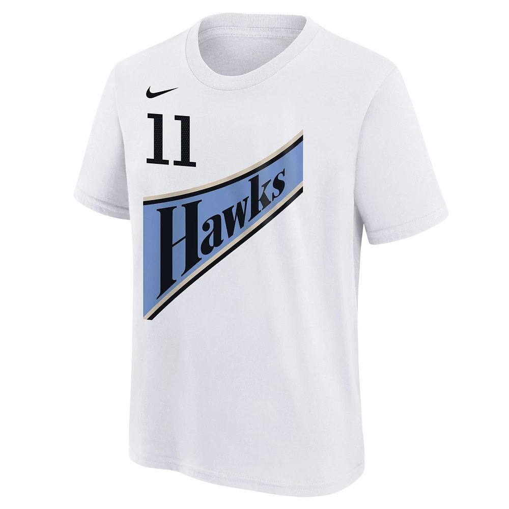 Youth Nike Trae Young White Atlanta Hawks 2024/25 City Edition Name & Number T-Shirt