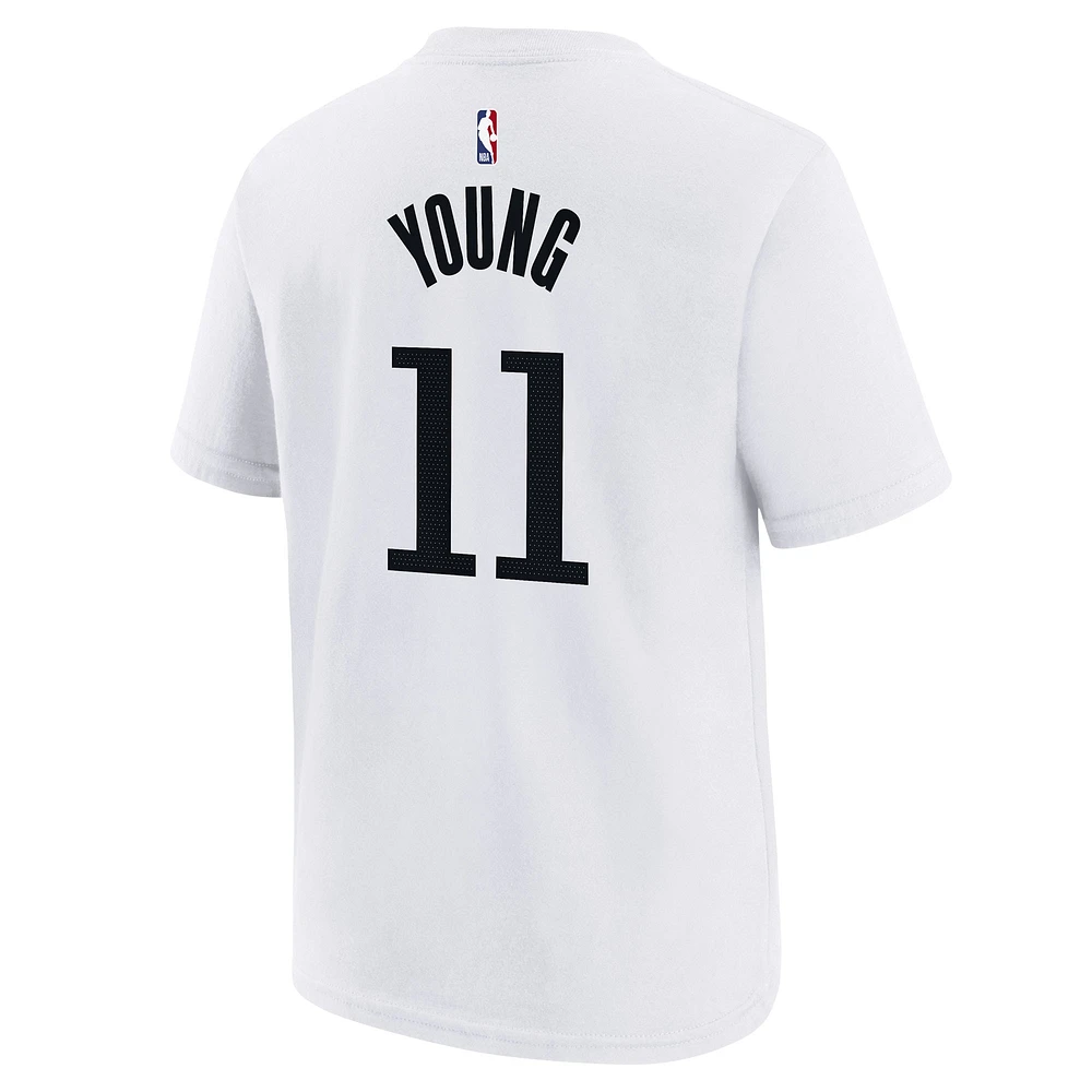 Youth Nike Trae Young White Atlanta Hawks 2024/25 City Edition Name & Number T-Shirt