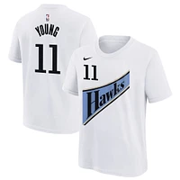 Youth Nike Trae Young White Atlanta Hawks 2024/25 City Edition Name & Number T-Shirt