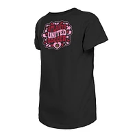 Girls Youth New Era Black Atlanta United FC Bubble Heart T-Shirt
