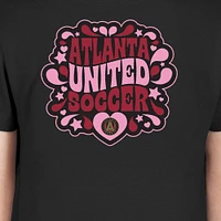 Girls Youth New Era Black Atlanta United FC Bubble Heart T-Shirt