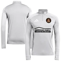 Men's adidas  Silver Atlanta United FC 2025 AEROREADY Quarter-Zip Long Sleeve Training Top