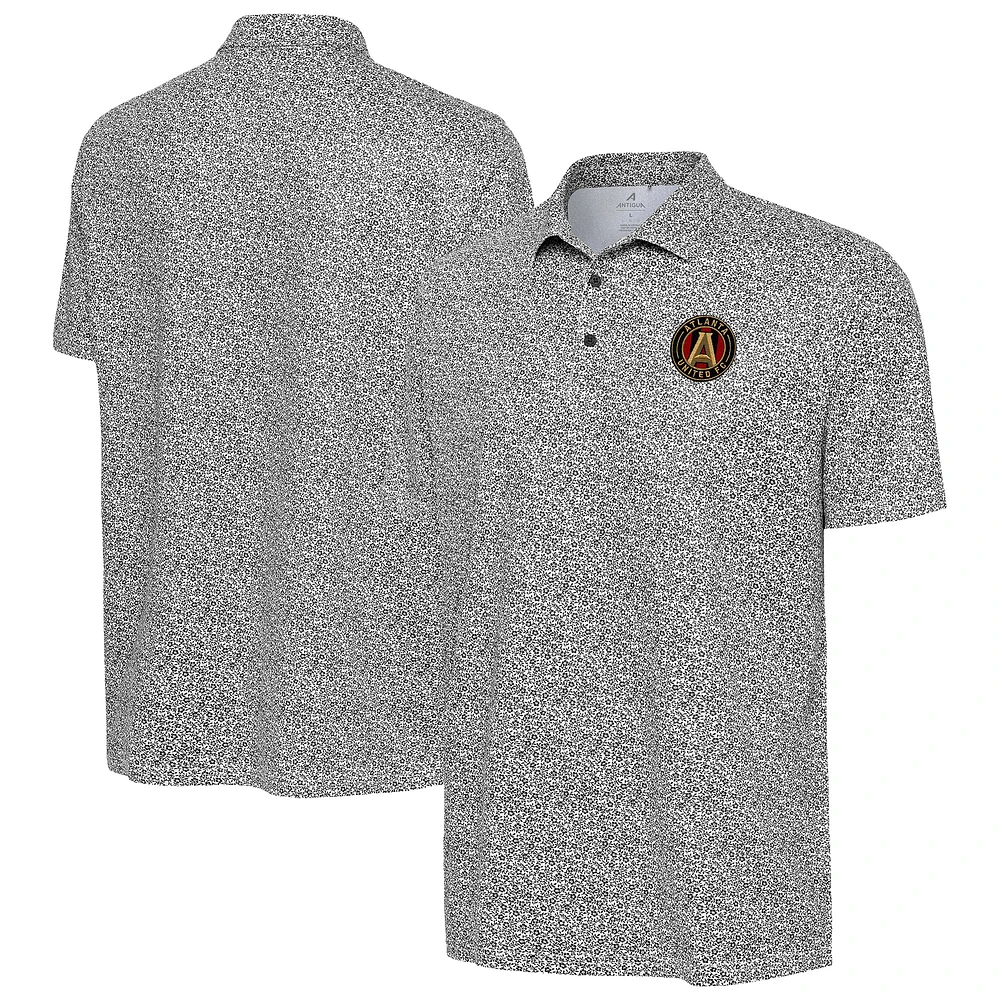 Men's Antigua  White/Black Atlanta United FC Field Ditsy Polo