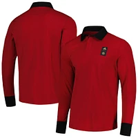 Men's adidas 2023 Player Red Atlanta United FC Travel Long Sleeve Polo