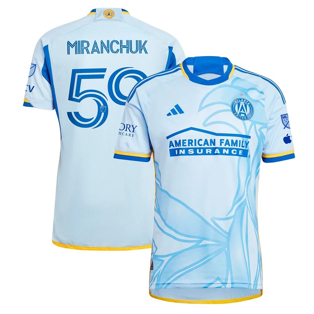 Men's adidas Aleksei Miranchuk Light Blue Atlanta United FC 2024 The Resurgens Kit Authentic Player Jersey