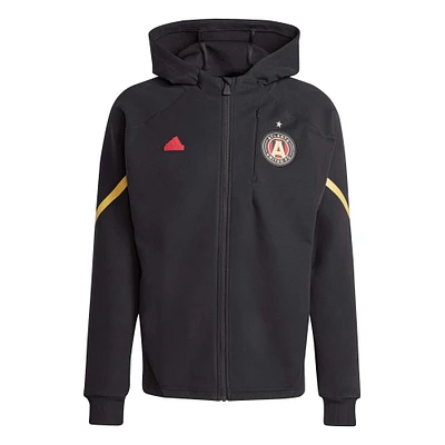 Men's adidas Black Atlanta United FC 2024 Anthem Travel Raglan Sleeve Full-Zip Jacket