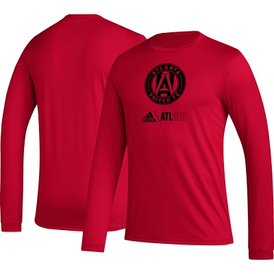 Men's adidas Red Atlanta United FC Icon AEROREADY Long Sleeve T-Shirt