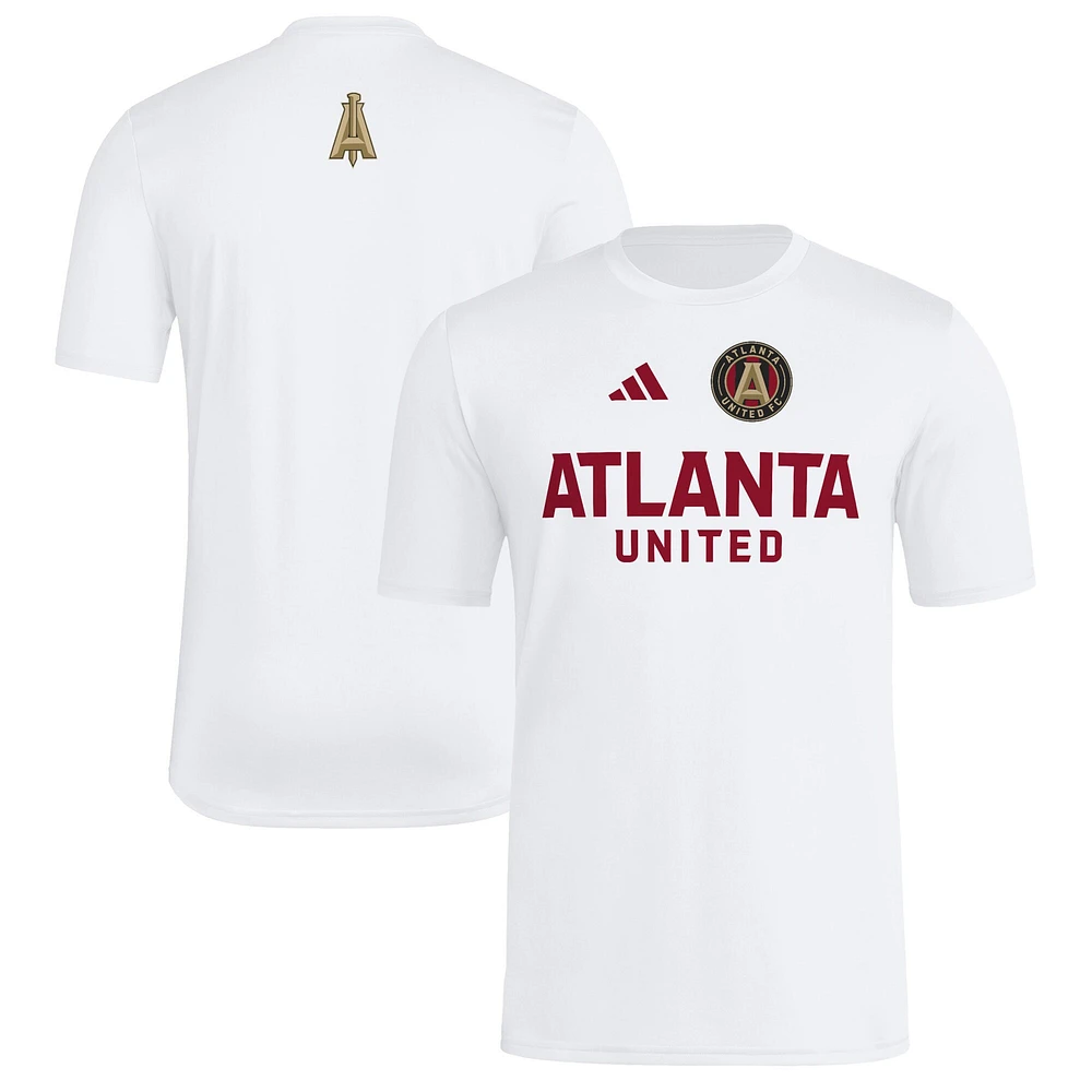 T-shirt adidas Atlanta United FC 2025 blanc pour homme avec maillot Hook AEROREADY