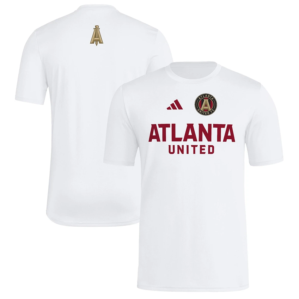 T-shirt adidas Atlanta United FC 2025 blanc pour homme avec maillot Hook AEROREADY