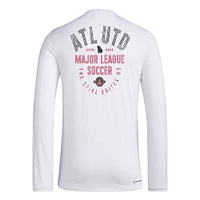 T-shirt adidas Atlanta United FC Local Stoic à manches longues pour hommes, blanc