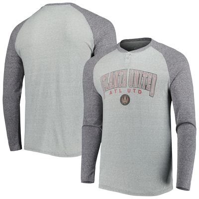 Men's Concepts Sport Heathered Gray/Heathered Charcoal Atlanta United FC Ledger Raglan Long Sleeve T-Shirt