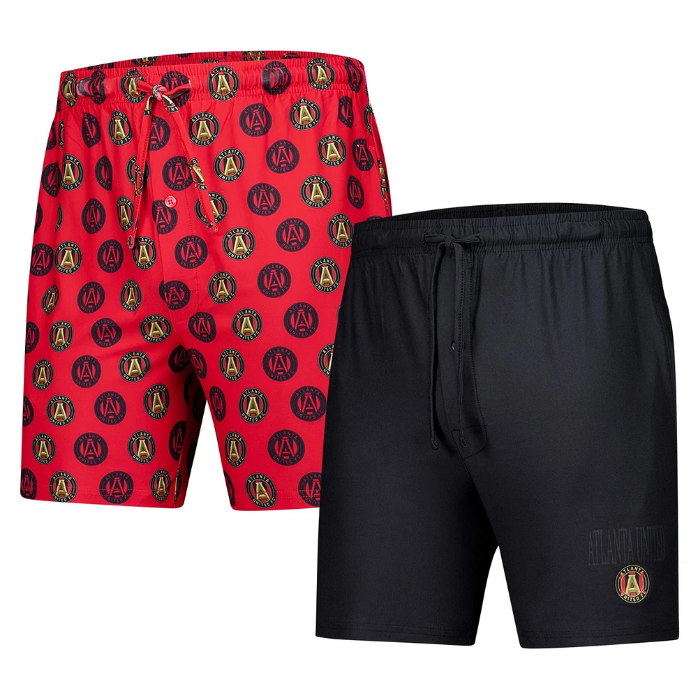 Ensemble de 2 shorts Concepts Sport rouge/noir Atlanta United FC Record pour hommes