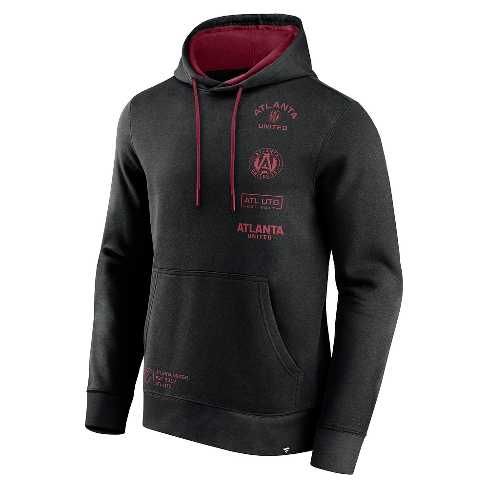 Sweat à capuche noir pour hommes Fanatics Atlanta United FC mi-temps