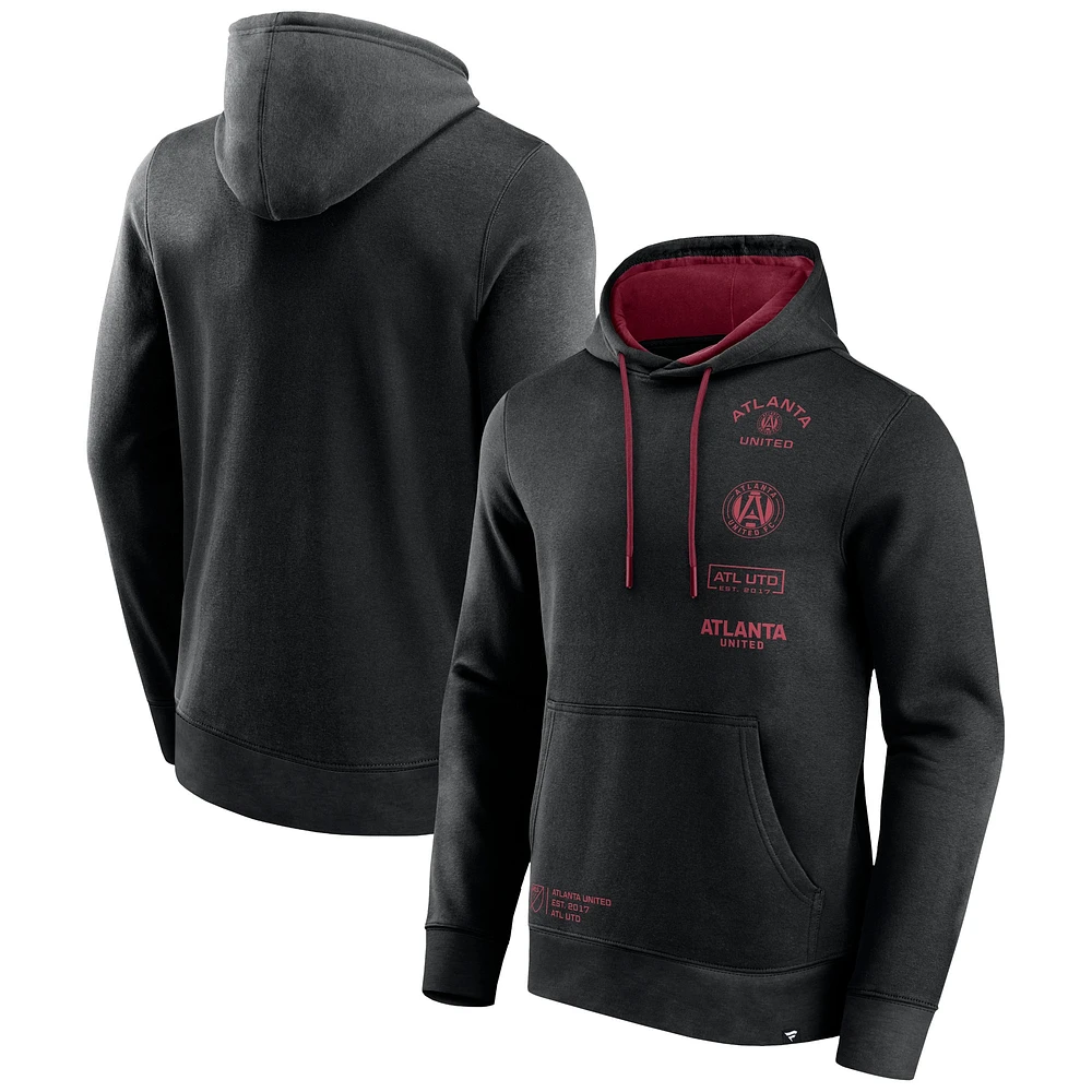 Sweat à capuche noir pour hommes Fanatics Atlanta United FC mi-temps