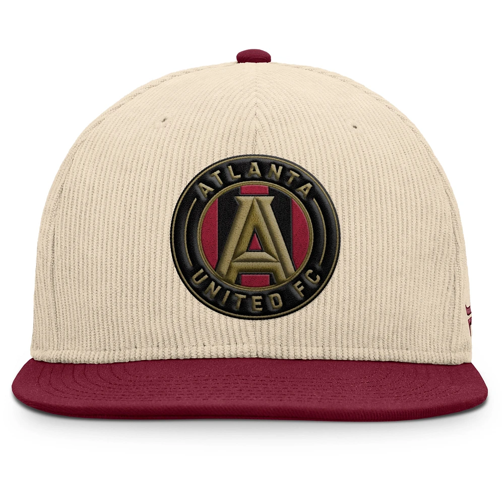 Men's Fanatics Cream Atlanta United FC Tempo Corduroy Snapback Hat
